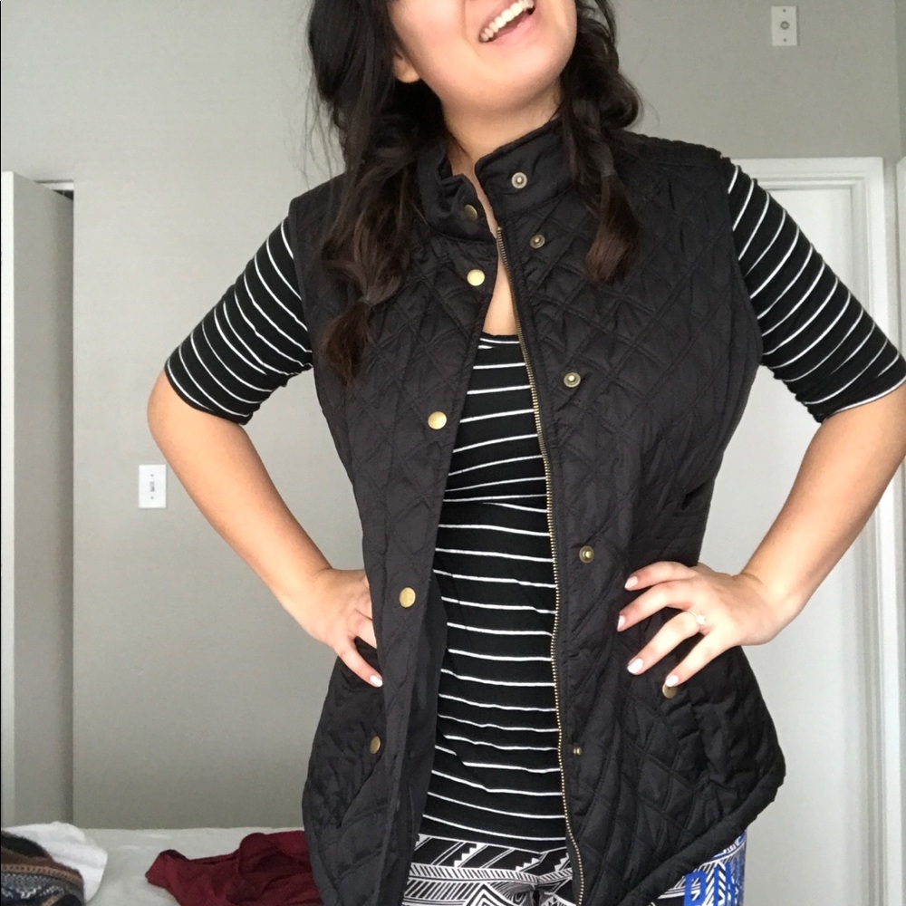 Black Quilted Vest